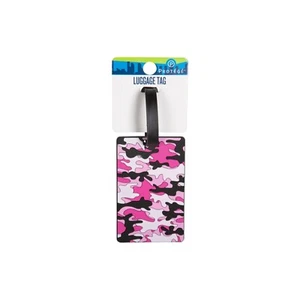 Protégé Pink Camo Luggage Tag Pink / Black Size 4 x 2.5" - Picture 1 of 5