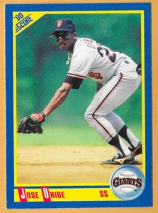 JOSE URIBE SAN FRANCISCO GIANTS #455- SCORE NM-MT 1990 - Picture 1 of 2