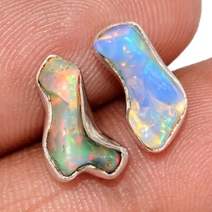 Natural Ethiopian Opal Rough 925 Sterling Silver Earrings Stud Jewelry CE48900 - Picture 1 of 1
