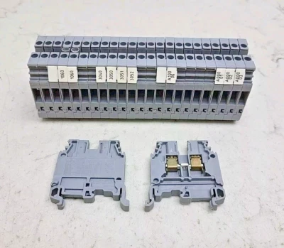 25 Pack Entrelec M 4/6 5116 Grey Terminal Block Reg Nr 1502 800VAC/DC 4mm² - Image 1 of 4