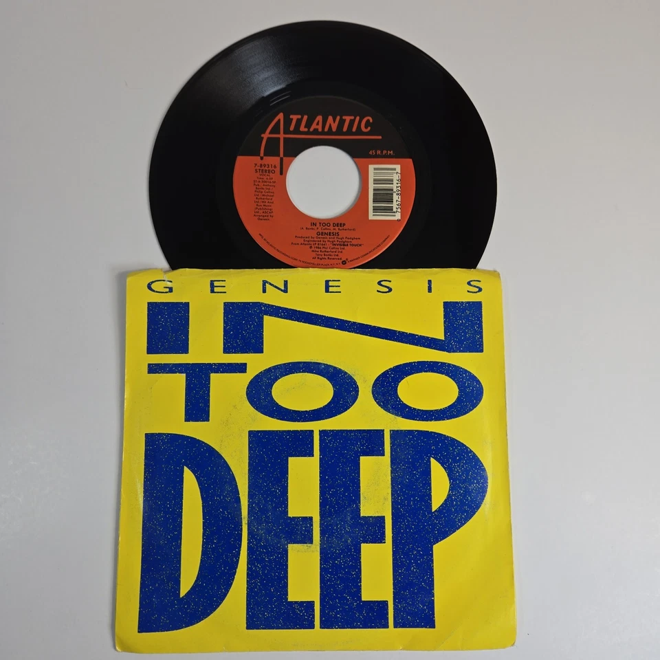 Genesis "In Too Deep" 45 Vg Tested Picture Sleeve Jukebox  - Image 1 of 4