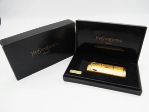 Working Yves Saint Laurent YSL Gold Gas Lighter With Box EX - Picture 1 of 11