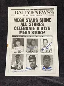 RARE New York Yankees AUTO'D P.C. Richard & Son Store Sheet, Larsen, Torre LOOK! - Picture 1 of 4