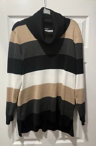 Cable & Gauge Wasserfallausschnitt Pullover Größe Large Farbblock - Bild 1 von 5