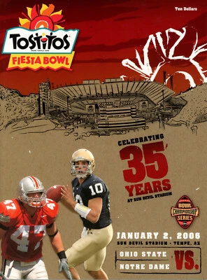 2006 Fiesta Bowl Program Ohio State Buckeyes vs Notre Dame Fighting Irish 38386 - Image 1 of 2