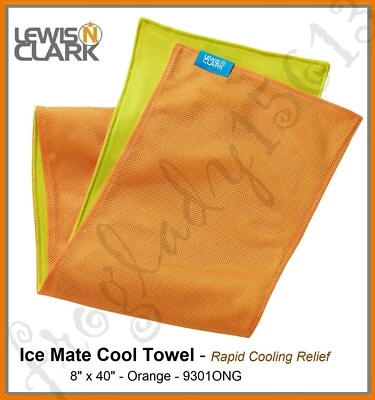 LEWIS N CLARK Ice Mate Cool Towel - 8" x 40" - Orange - 9301ONG