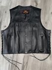 Hot Leathers Men's Black Motorcycle 'Conceal And Carry' Leather Biker Vest 3X