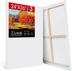 ESRICH Stretched Canvas for Painting 24X36 Inch, 3Pack Large Canvas for Painting - Picture 1 of 12