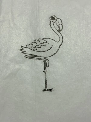 Flamingo Tropical TISSUE PAPER Hand Stamped Great for gift giving, crafts or art - Image 1 of 2