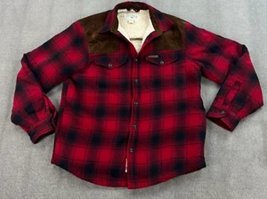 Field & Stream Jacket Mens Medium Buffalo Plaid Sherpa Lined Button Up Shacket - Picture 1 of 9