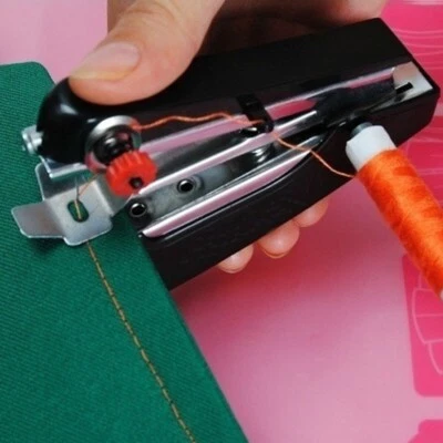 Mini Sewing Machine Portable Needlework Cordless Hand-Held Clothes Fabrics - Image 1 of 4