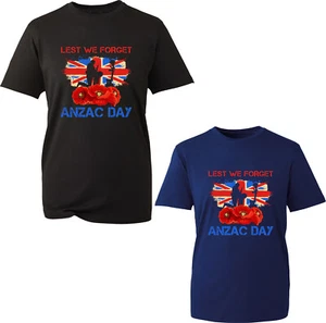T-Shirt Poppy Lest We Forget Anzac Day Remembrance Day WW1 Unisex Geschenke Tee Top - Bild 1 von 4