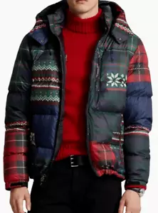 Polo Ralph Lauren Men's SZ L El Cap Down Hooded Puffer Jacket Aztec Gorham - Picture 1 of 4