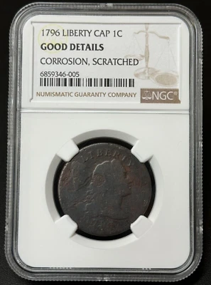 1796 Liberty Cap Large Cent NGC Good, Nice Early Large Cent - Image 1 of 4