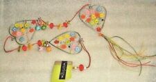 NEW Garden Art BUTTONS & BELLS HEART MOBILE Wind Chime 35" end-to-end