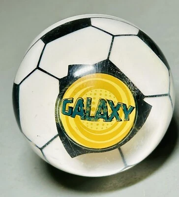 Rare Vintage Los Angeles LA Galaxy MLS Soccer Team Lucite Ball Paperweight COOL - Image 1 of 3