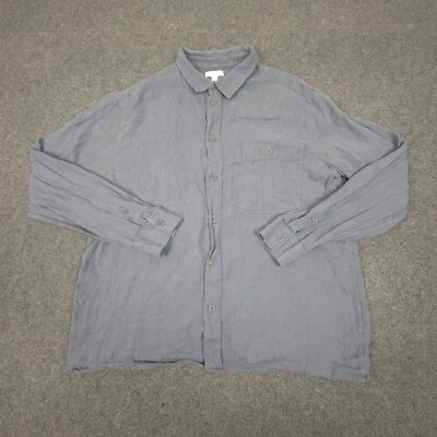 COS Shirt Mens LARGE Blue Linen Long Sleeve Button Up casual collared Size L - Image 1 of 4