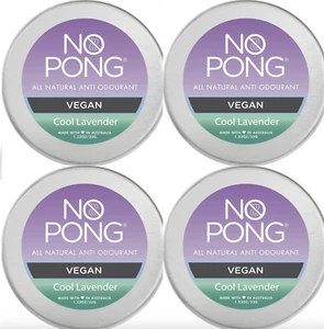 4 x No Pong Lavender Vegan Deodorant 35g - All-Natural, Paraben & Aluminium-Free - Picture 1 of 1