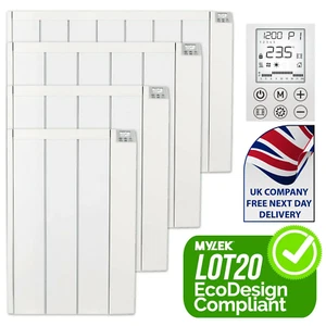 Mylek Electric Ceramic Panel Heater Radiator Timer Wall Mount & Wheels Eco IP24 - Picture 1 of 63
