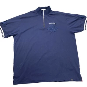 Makobi Men’s T-Shirt Rich Life Navy 3XB Floral Rose Embroidered Short Sleeve - Picture 1 of 10