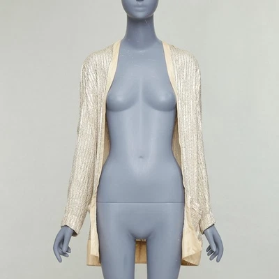 Chaqueta BALENCIAGA 2006 Crema Cuentas Planas Lentejuelas Embellecidas FR38 M Foto 1 de 4