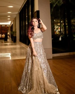 Bollywood Indian designer lehenga choli ethnic wedding pakistani lehnga choli 1 - Picture 1 of 13