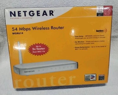 🆕 NETGEAR WGR614 v6 54Mbps WIRELESS ROUTER 54Mbps 802.11g 802.11b (NEW SEALED) - Image 1 of 4