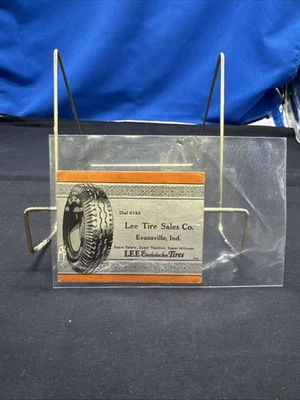 Tinta publicitaria vintage Lee of Evansville Tires Mid-Cent A3B Foto 1 de 2