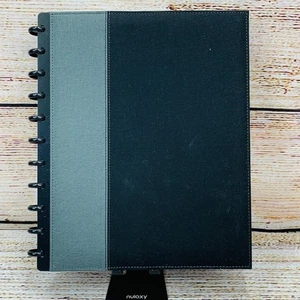 Levenger Circa Designer Book Cloth Notebook LTR Size Arcoal Black Planner Unused - Picture 1 of 8