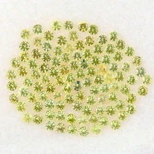 Lote de piedras preciosas redondas de zafiro amarillo superior natural con corte de diamante 105 piezas 3,05 quilates 1,7 mm - Imagen 1 de 14