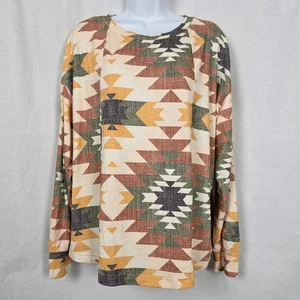 Cruel Denim Aztec Print Long Sleeve Top Size XL - Picture 1 of 7