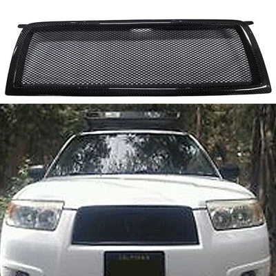 Parrilla central de malla de parachoques delantero de fibra de carbono para Subaru Forester 2006-2008 Foto 1 de 4
