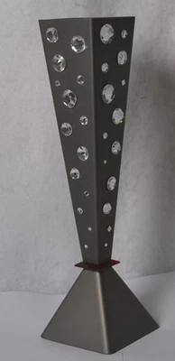 Jarrón vintage CALIX de aluminio y cristal de SWAROVSKI CRISTAL 210527 Borek Sipek 11"H Foto 1 de 4