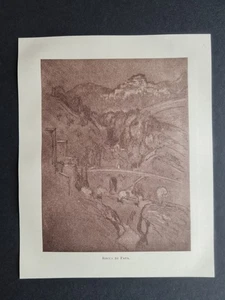 Impresión antigua de 1909 - Rocca di Papa - Roma - Lacio - Joseph Pennell - Imagen 1 de 2