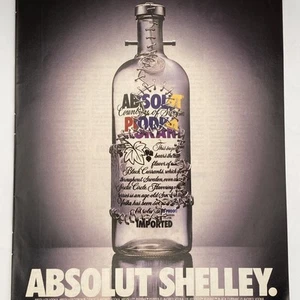 1996 Absolut Shelley Vodka PRINT AD Mary Shelley Frankenstein Monster Staples - Picture 1 of 3
