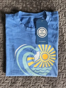 Life Is Good Damen Shirt NEU mit Etikett Größe Medium Crusher Tee Wave Heart - Bild 1 von 7