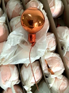 NEW (34) Vintage MERCURY GLASS Halloween Orange Ornament Stem Picks  1.5” Taiwan - Picture 1 of 5