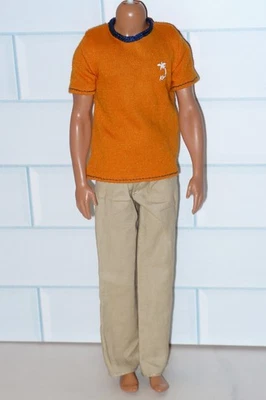 Barbie Clothing Fashionistas Fashion Fever KEN DOLL ~ Orange T-Shirt Tan Pants - Image 1 of 4