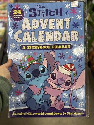 Disney Stitch Advent Calendar Storybook Library 24 Mini Books Christmas Kids - Image 1 of 2