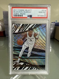 2017-18 Panini Select Courtside Zebra Prizm SSP Dejounte Murray #219 PSA 10 GEM - Picture 1 of 2