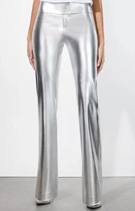 Alice + Olivia Silver Olivia Vegan Pant Women’s $350 New Size 4 - Picture 1 of 20
