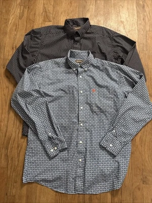Ariat Men’s Shirt Button Down Flowers Size Large All Over Print Pair 100% Cotton - Image 1 of 4