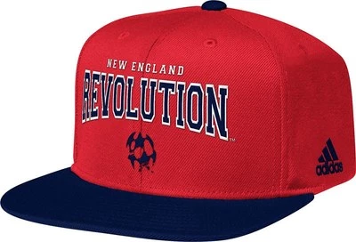 NEW ENGLAND REVOLUTION RED & NAVY ADIDAS SNAPBACK FLAT BRIM HAT NEW & LICENSED - Image 1 of 2