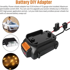 Power Wheel Adapter with Fuse & Switch, Secure Battery Adapter for 20V Powers... - Picture 1 of 1
