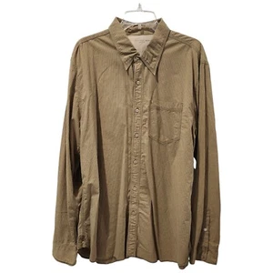CALVIN KLEIN JEANS 100% Cotton Mens Long Sleeve Tan Button Up Shirt Size XL - Picture 1 of 9