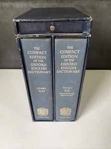 The Compact Edition of the Oxford English Dictionary 2 Vol Set-Case NO Magnifier - Bild 1 von 11