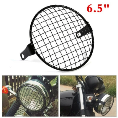1Pcs 6.5" Metal Motorcycle Scooter Headlight Lamp Round Mesh Grille Cover Mask - Image 1 of 4