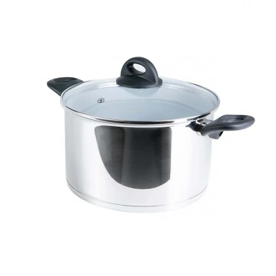 Genius Cerafit Steel Kochtopf 24cm mit Deckel Induktion 6000ml Edelstahl - Bild 1 von 4