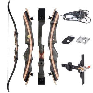 Archery 62" Takedown Recurve Bow 20-50lb for Adult Youth Hunting Target Longbow - Picture 1 of 19
