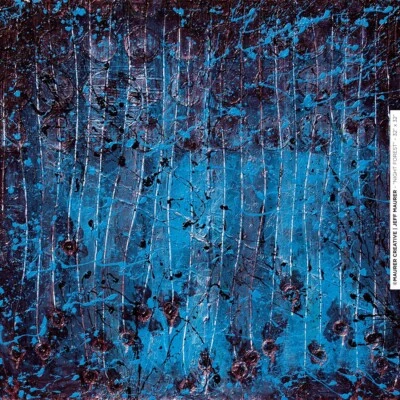 原创抽象现代绘画“夜森林”32 英寸 X 32 英寸艺术家 Jeff Maurer 著 — 第 1/4 张图片